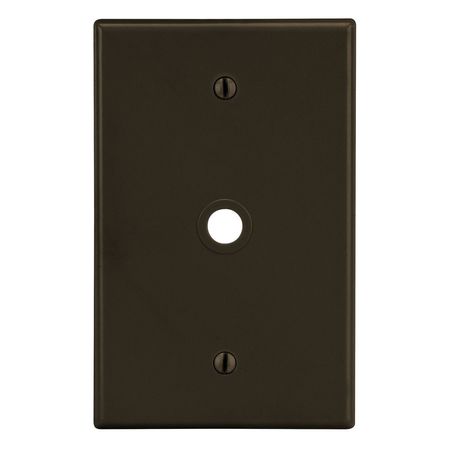 HUBBELL WIRING DEVICE-KELLEMS Wallplate, Mid-Size 1-Gang, .406" Opening, Box Mount, Brown PJ11